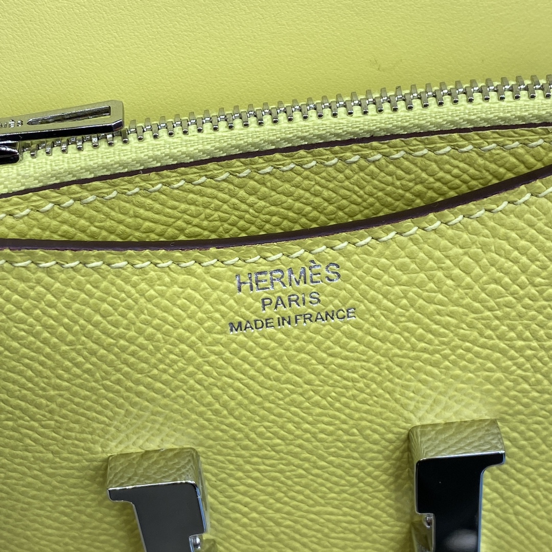 Hermes Constance Slim Wallet Belt Bag In Lemon Yellow Epsom Leather